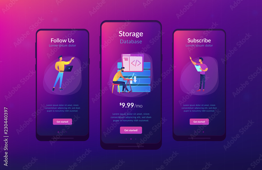 Poster big data developer app interface template.