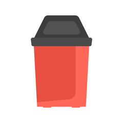 Home plstic trash can color vector icon. Flat design