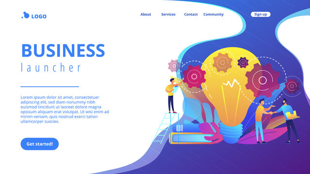 Business idea concept landing page.