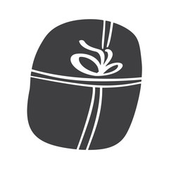 Christmas giftbox vector icon silhouette. Simple gift contour symbol. Isolated on white web sign kit of stylized spruce. Handdraw scandinavian picture