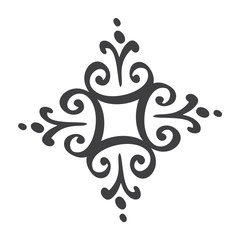 Scandinavian handdraw snowflakes sign. Winter design element Vector illustration. Black snowflake icon isolated on white background. Snow flake silhouettes. Symbol of snow, holiday, cold weather