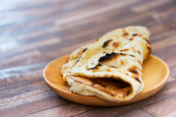 traditional Indian Naan garlic bread