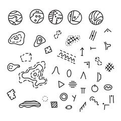 Vector illustration of orienteering map signs