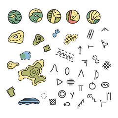 Vector illustration of orienteering map signs