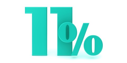 percent percentage sign 11 % symbol interest rate 3d