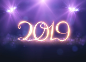 2019 abstract New Year holiday background. Vector eps10