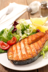 grilled salmon steak