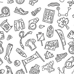 orienteering sport equipment. Vector illustration