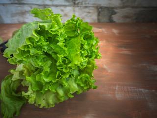 fresh bunch of leaf lettuce close up