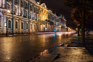 Winter palace after autumn rain
