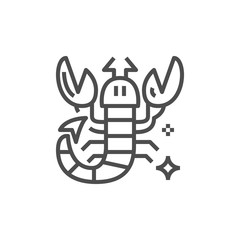 Obraz premium Simple astrology icon. Premium horoscope symbol.Zodiac vector illustrations. Line sorpio sign.