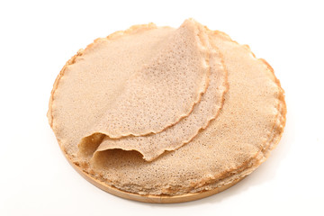 buckwheat crepe on white background