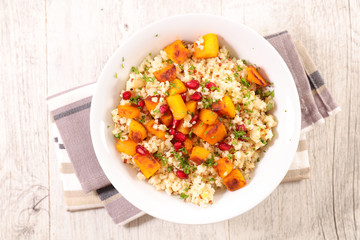 quinoa salad with pumpkin and pomegranate