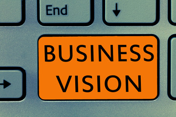 Conceptual hand writing showing Business Vision. Business photo text grow your business in the future based on your goals. © A
