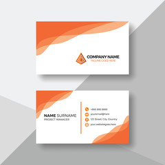Business card with orange curve