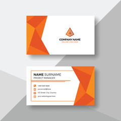 Professional business card with orange geometric