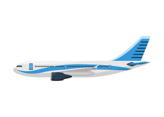 Airplane template vector side view on a white background
