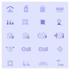 Simple Set of Air Conditioning Related Vector Flat Icons.