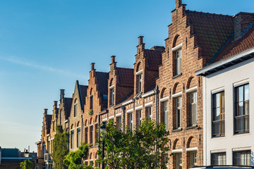Fototapeta na wymiar Typical houses in the city of Bruges in Belgium