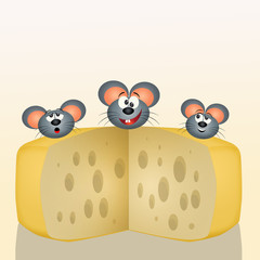 funny mouse on cheese