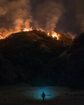 Fire at La Tuna Canyon, Burbank, California, USA