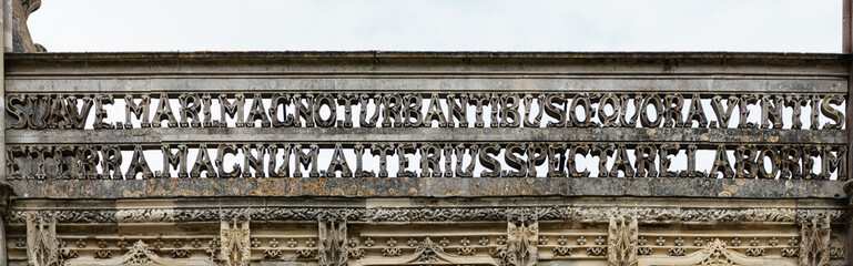 Lettering of highcliffe castle in christchurch, south england
