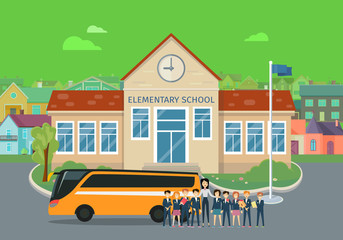 Elementary and High School Flat Vector Concepts