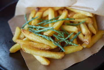 French fries with salicornia