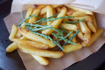 French fries with salicornia