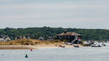 view onto the beach in south england on a summer day