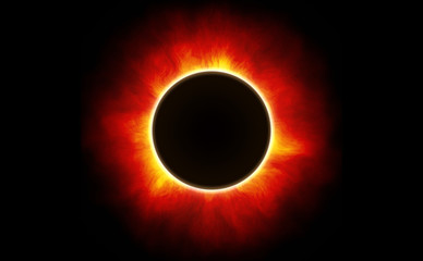 Sun corona simulation, 3d render