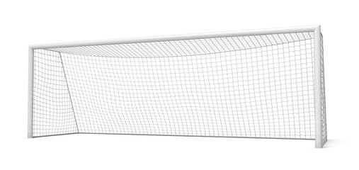 3d rendering of white empty football gates isolated on a white background.