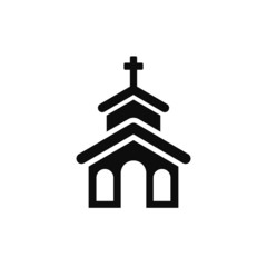 Church icon vector EPS 10, abstract sign flat design,  illustration modern isolated badge for website or app - stock info graphic