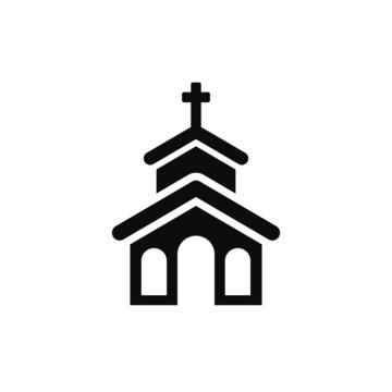 Church icon vector EPS 10, abstract sign flat design,  illustration modern isolated badge for website or app - stock info graphic