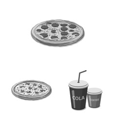 Vector design of pizza and food sign. Set of pizza and italy vector icon for stock.