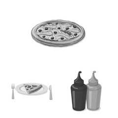 Isolated object of pizza and food logo. Collection of pizza and italy vector icon for stock.