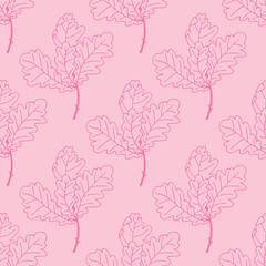 abstract floral seamless pattern with oak leaves