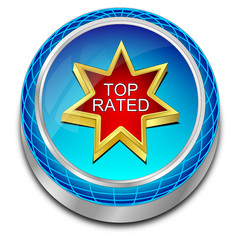 Top Rated Button - 3D illustration