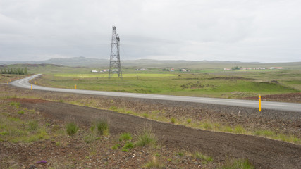 Fototapeta na wymiar Landschaft am Zwillingskrater Seyðishólar / Süd-West-Island