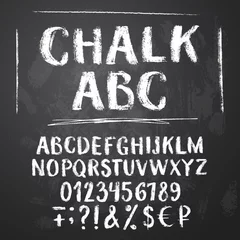 Foto op Plexiglas Rough chalk latin alphabet  © zapolzun