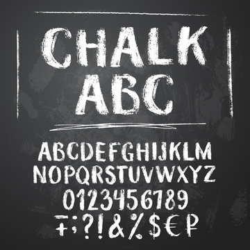 Rough chalk latin alphabet 
