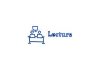 Text Lecture with blue 3D illustration and white background