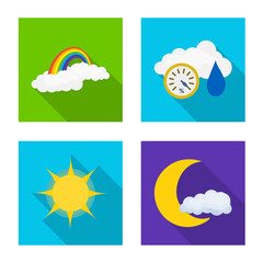 Vector illustration of weather and climate icon. Set of weather and cloud vector icon for stock.