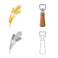 Isolated object of pub and bar icon. Set of pub and interior stock symbol for web.