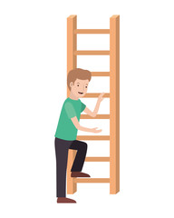 man with wooden stair avatar character