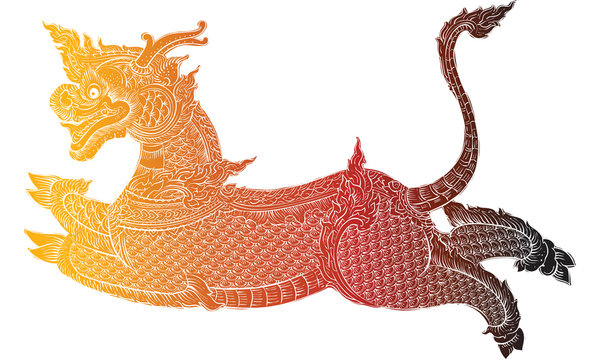  animal in Thai tradition painting,Thai tattoo, vector