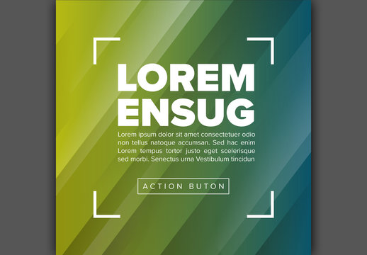 Social Media Post Layout with Gradient Line Elements