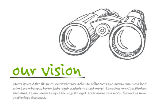 Infographic Layout with Binocular Illustration