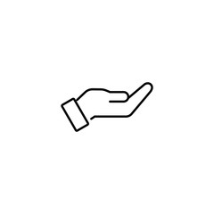 hand palm line black icon on white background