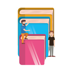 men with library books avatar character